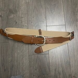 Sandwich Leather and Canvas Belt